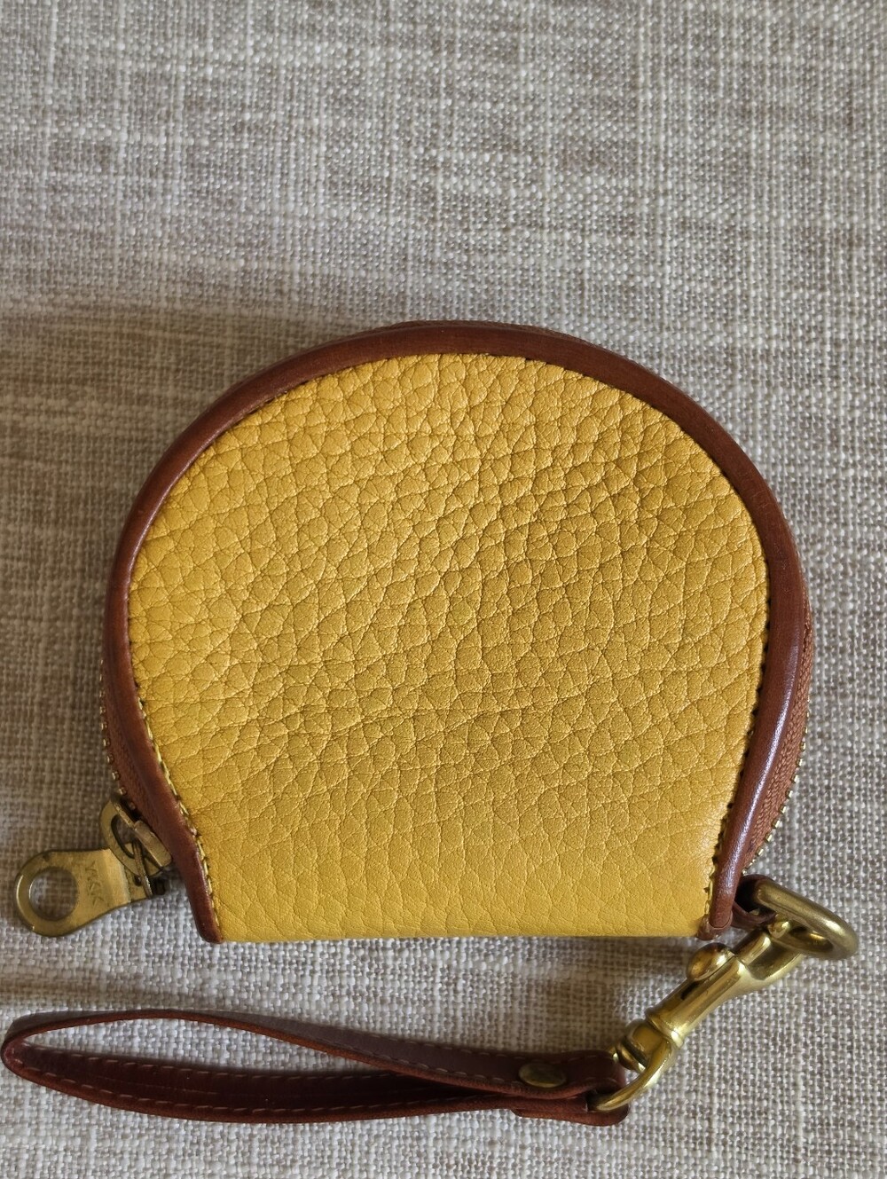 Dooney & Bourke Vintage Duck Coin Purse All Weather Leather AWL, YELLOW 💛 - Picture 2 of 13